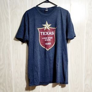 "Texas Lone Star State 1845" Dark Grey T-Shirt. Size L.